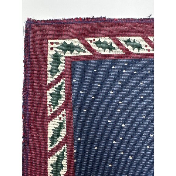 Vintage Snowman Tapestry Fabric Panel 18 in Holiday Christmas Decor Winter Blue - Picture 7 of 15